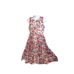 Danny & Nicole Floral Embroidered Midi Dress Size 8 – Sleeveless Summer Party